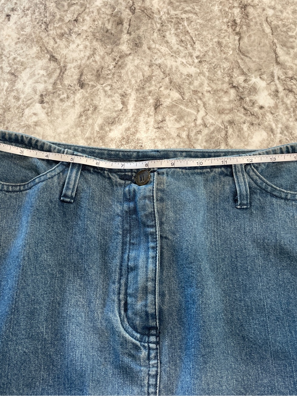Floral-Embroidered Mid-Wash Denim Skirt Size 10 - NY Jeans - Picture 3 of 8